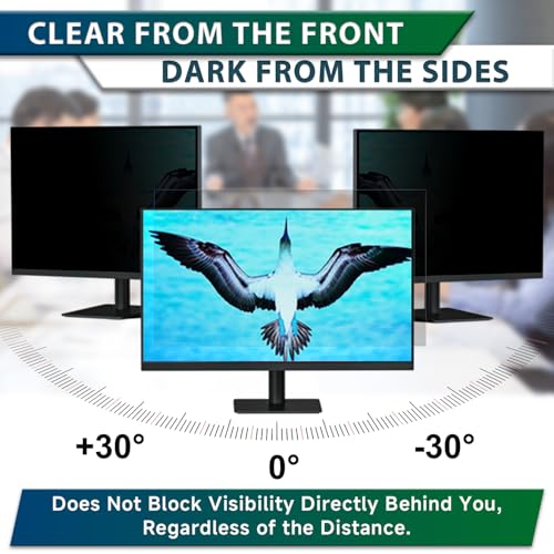 STARY 27 Inch 16:9 Computer Privacy Screen Filter for Widescreen Monitor and Laptop - Anti-Glare - Anti-Scratch Protector Film - Data Confidentiality Shield [1 Pack]