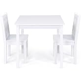 Humble Crew Toddler Table and Chair Set for Kids, Wood Activity Furniture | Sturdy 3 piece playroom or bedroom desk, perfect 