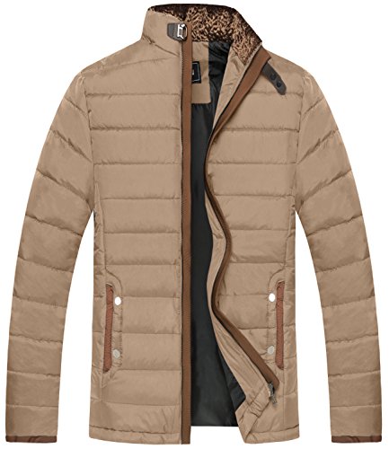 ZSHOW Men's Down Style Jackets Outwear Puffer Winter Coat(Cream,X-Large)