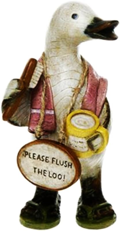 Davids Ducks Shabby Chic Bathroom Ornament (Flush The Loo)