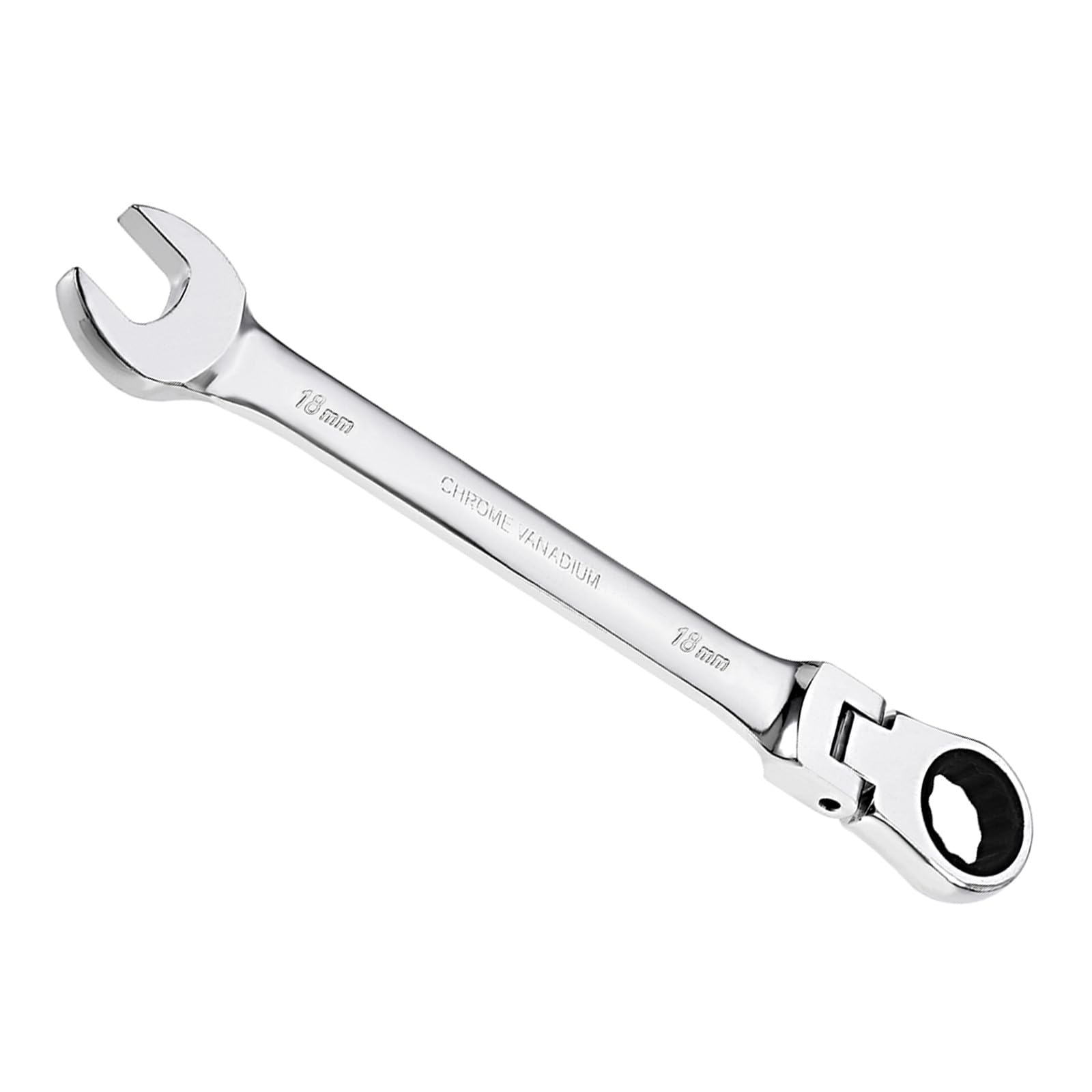 CoCud Flex-Head Ratcheting Wrench, 18mm Head Metric 72-Teeth, Cr-V Combination Wrench Spanner - (Applications: for Repairing Home Tasks)