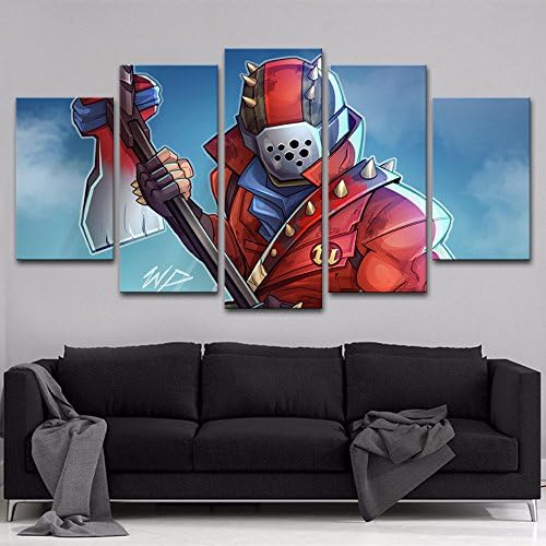 JESCOM Modern Wall Art Canvas HD Prints Frame Modular Poster 5 Pieces Pictures Fortnite Games Painting Home Decor (20x35cmx2,20x45cmx2,20x55cmx1)