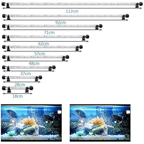 Miss Morgen 18-112cm LED Aquarium light Fish Underwater Lamp Remote Control Waterproof Lighting connector EU for Fish tank Decor RGB color Aquarium Accessories (1.8 * 112, Blue&White)