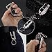 4 in 1 Multitool Keychain Flashlight, Jobon Zinc Alloy Key Chain with LED Light, Knife, Bottle Opener and 2 Key Rings (Gray)