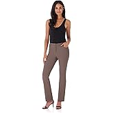 Rekucci Women's 5 Pocket Straight Leg Pant with Stretch Waistband