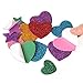 255 pcs Glitter Foam Stickers, Self-Adhesive Stars & Heart Shapes Glitter Sticker Children Kid's Arts Craft Supplies Greeting Cards Home Decoration
