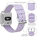 EZCO Compatible with Fitbit Versa Bands, Woven Fabric Breathable Watch Strap Quick Release Replacement Wristband Accessories Compatible Versa Smart Watch Women Man (Light Purple)
