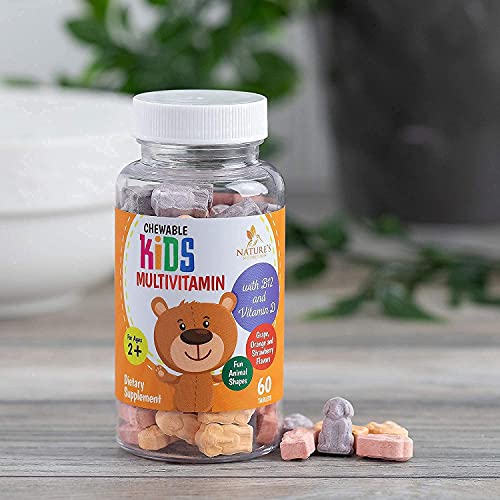 Kids Multivitamin Chewable Tablet Complete Multi Supplement for Immune Support Made in USA