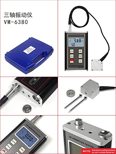 VM-6380 3 Axis Piezoelectric Accelerometer Vibration Meter 3D Velocity Tester Vibrometer Gauge 10Hz~10kHz