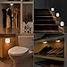 VESHOW Stick-On Night Light, Motion Sensor Night Light, Warm White LED, Bedroom, Closet, Kitchen, Hallway, Stairs, Energy Efficient, Compact, 2-pack