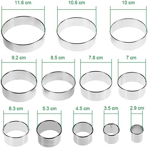 Anpro 12PCS Emporte-Pièces Acier Inoxydable Emporte-pièces Rond Pâtisserie pour Les Biscuits, Les Pâtes à Sucre, Les Gâteaux-12 Tailles Différentes - Cuisine A Vivre Anpro 12PCS Emporte-Pièces Acier Inoxydable Emporte-pièces Rond Pâtisserie pour Les Biscuits, Les Pâtes à Sucre, Les Gâteaux-12 Tailles Différentes