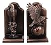 Ebros Gift Academic Award Wings of Glory Bald Eagle On Globe and Branch Bookends Bronze Electroplated Patriotic American Eagle Symbolic Figurine Resin Bookend Pair Statue