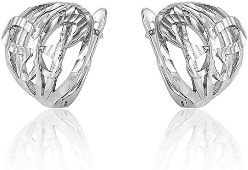 Akki Women's Earrings 925 Silver Versielbert Rose Gold Hoop Earrings with Cubic Zirconia Classic Rhinestone Clip Earrings Mother's Day Gift Girlfriend Birthday Wife Mother Daughter