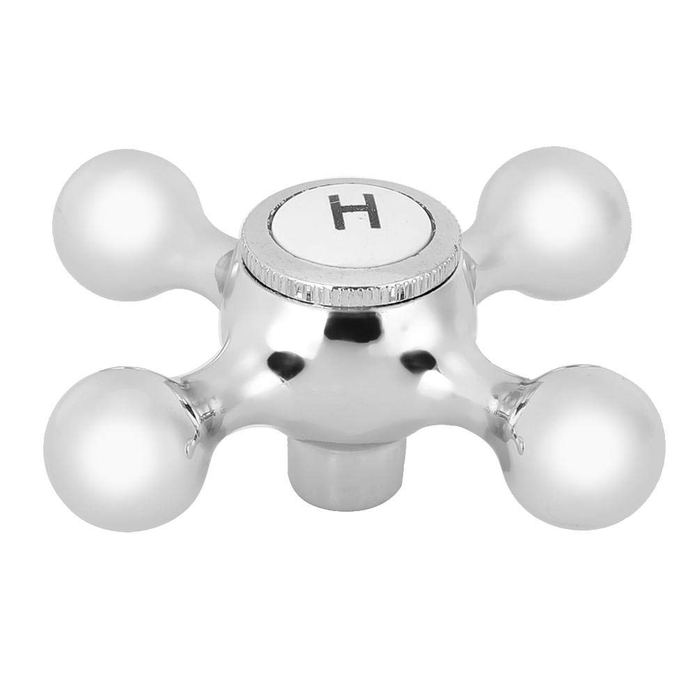 Mumusuki Cross-Arm Faucet Handle, Unique Shape Bathroom Water Tap Copper Handle Faucet Handle for Home Sink & Bathtub Use