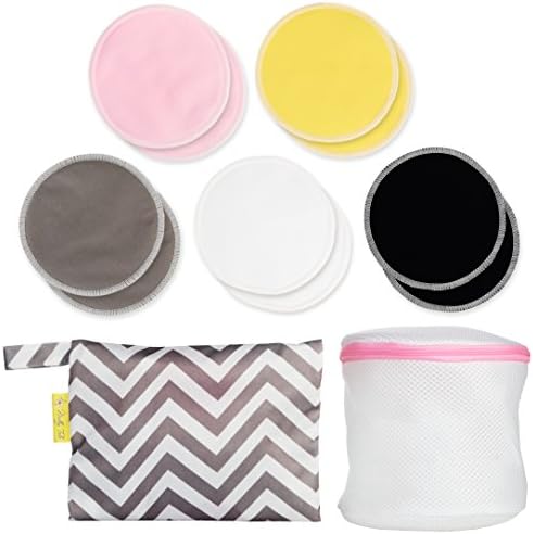 Nursing Pads 12 pcs Extreme Leakproof& Gentle Organic Bamboo - Perfect for Your Sensitive Skin |Includes Laundry Bag and Carrying Pouch | Thin Version for Breastfeeding by Milky Tale