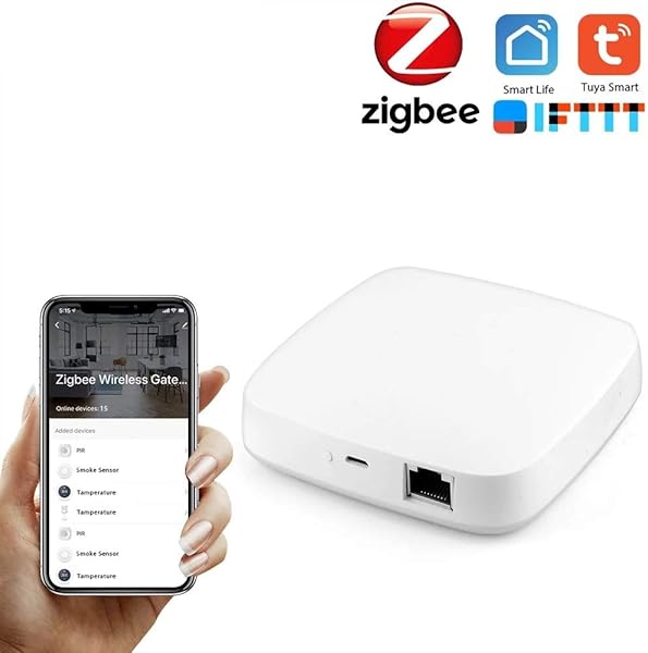 Gesh Alimentado por Tuya ZigBee Smart Gateway Hub Smart Home Bridge TuyaSmart Life APP Centro de control remoto WIFI y conexin de cable de red para todos los productos inteligentes Tuya ZigBee 3 0