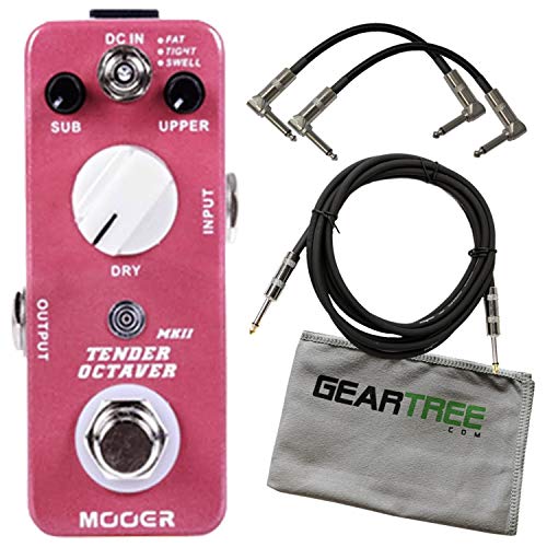 Mooer Tender Octaver MKII Precise Micro Octave Pedal w/ 3 Cables and Cloth