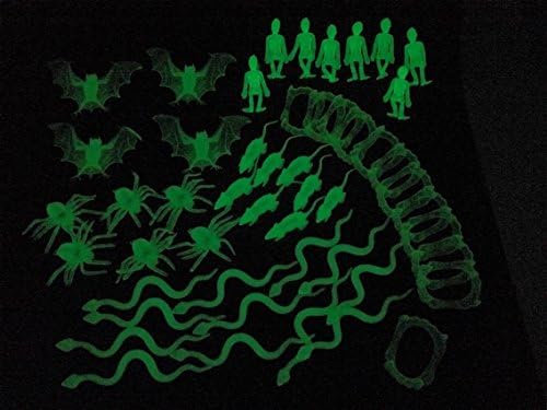 Creepy and Crawly Glow in the Dark Halloween Party Favors Includes Skeletons Snakes Mice Spiders and Fangs