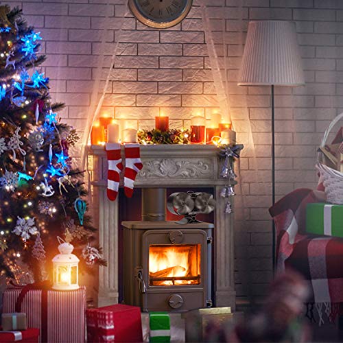 Mini Size 8 Blade Stove Fan -Silent, Heat Powered Wood/Log Burner Fan for Ultra Small Space- 30% Larger Than 4 Blades