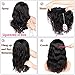 WIGNEE 100% Virgin Human Hair Natural Wave Wigs with Bangs Brazilian Human Hair Wave Wigs Natural Black Color (14 Inch)