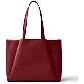 Work Tote Bags for Women 15.6 Inch - Laptop Tote Bag with Zip Compartments - Large PU Leather Office Purse Computer Briefcase