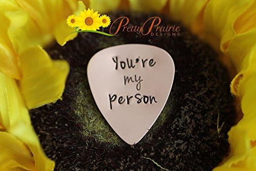 Hand Stamped Guitar Pick - Custom Guitar Pick - You Choose Metal - Engraved for Him - BFF, Boyfriend, Girlfriend, or Music Lover Present