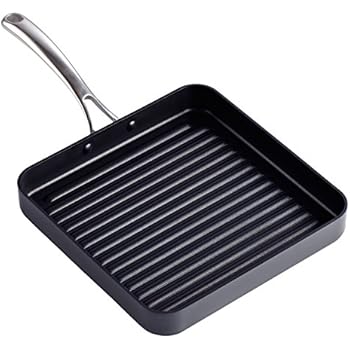Cooks Standard Hard Anodized Nonstick Square Grill Pan, 11 x 11-Inch, Black
