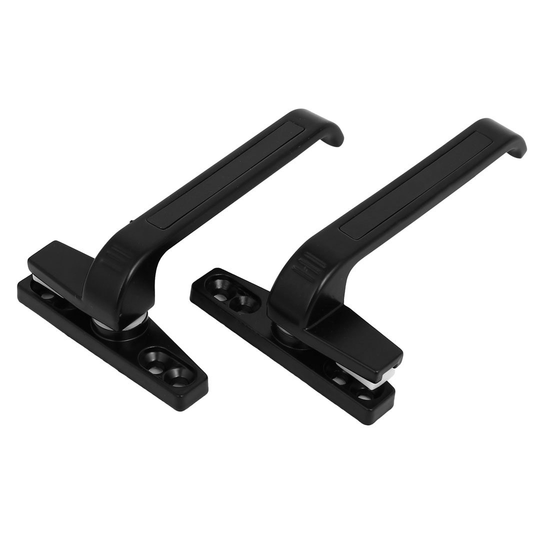 sourcingmap Casement Window Zinc Alloy Screw Fixing Locking Handle Grip Black Set 2 in 1