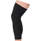DOUKOM Knee Brace Undersleeve, Protective Leg Sleeve Liner for Sensitive Skin Chafing Prevention, Comfort Tapered Compression Shield for Post-Surgery Recovery, Fits Men Women, Black (L)