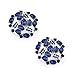 ELEGANTPARK AM Women Rhinestones Decoration Wedding Party Shoe Clips 2 Pcs Navy Blue