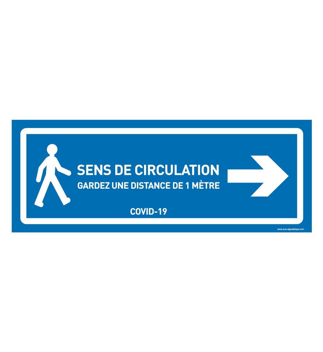 AUA SIGNALETIQUE - Signalisation au Sol Circulation à Droite - Autocollant laminé - Bleu 420x160 mm