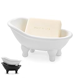 1piece 5.6" White Ceramic Mini Bathtub Soap Dish