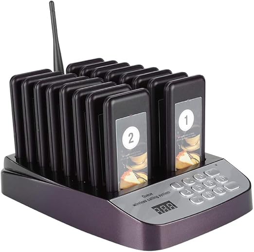 Wireless Pager System Portable Restaurant Rechargable Queuing Calling System