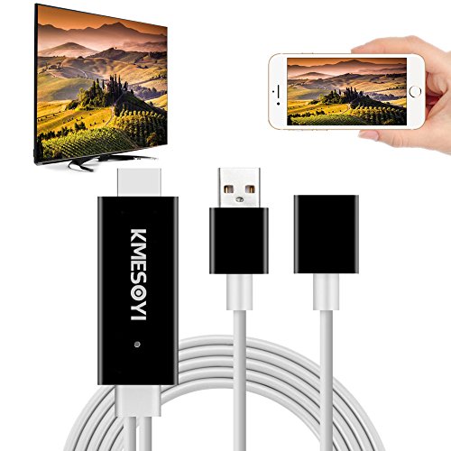 Lightning MHL to HDMI Cable Adapter, Plug and Play HDMI Adapter with 1080p Resolution for iPhone, Samsung Android to HDTV/Projector for Sharing Movies / Photos on Holiday, Christmas