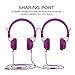 Kids Headphones,AILIHEN HD850 Volume Limiting On Ear Headset with SharePort and Microphone, Children Headphones for Kids, Computer Tablets Laptops Android IOS Smartphones Cellphones (Purple)