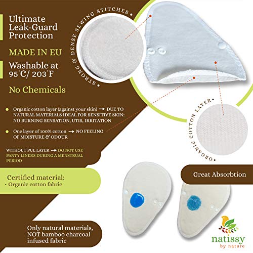 Waschbare Slipeinlagen bio Baumwolle TANGA (Single S), dünn STRING Stoff Slipeinlagen wiederverwendbar MADE IN EU; Slipeinlagen Waschbar ohne Plastik; Stoffslipeinlagen Ausfluss; NICHT bei Periode