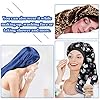 Long Satin Bonnet Sleep Cap, 3 Pcs Extra Large Sleeping Night Caps Hat Loose Cap Bonnets, Adjustable Elastic Band Head…