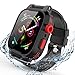 Apple Watch Series 4/5 Case 44mm, iWatch 4 44mm Waterproof Case with Screen Protector 44mm Case Shockproof Full Body Rugged 2 TPU Soft Band with Case for Apple Watch Series 5/4 44mm (Black&Red)