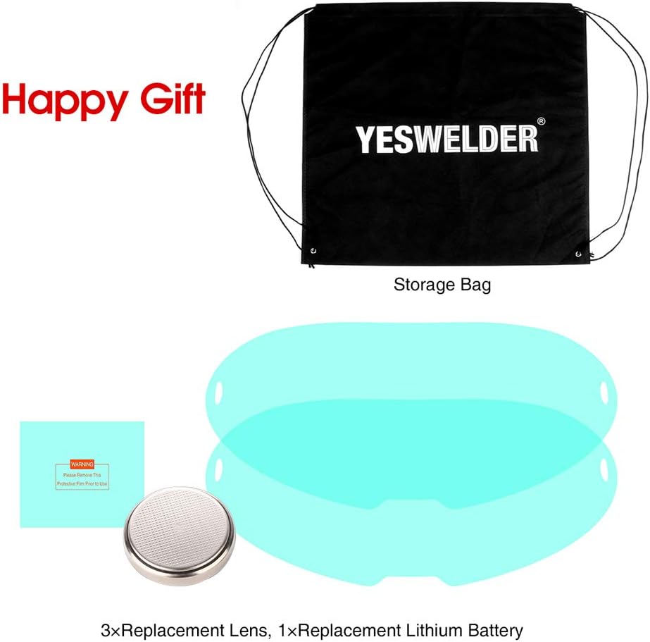 YESWELDER Large Viewing True Color Solar Powered Auto Darkening Welding Helmet with SIDE VIEW, 4 Arc Sensor Wide Shade 4/5-9/9-13 Welder Mask for TIG MIG ARC Grinding Plasma LYG-Q800D - - 