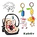 Katedy Toy 4 Packs Rattle Cat Seat Hanging Bell for Newborn Toddlers Playing Handbells Use for Baby Car Crib Stroller Adorable Animal Wind Chime for Tag Along Travel