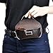 Unisex Semi Hard Genuine Leather Eyeglass Case With Belt Loop for Prescription Eyeglasses & Standard Sized Sunglasses, Coffee