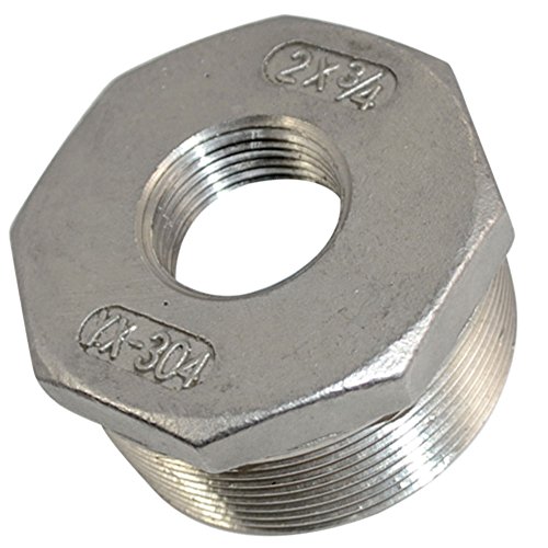 SuperWhole 2" Male x 3/4" Female Thread Reducer Bushing Pipe Fitting SS 304 NPT NEW - Thumbnail 4