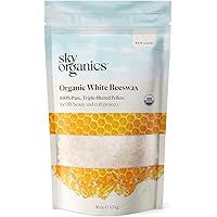 Sky Organics Organic White Beeswax Pellets, 100% Pure USDA Certified Organic for DIY & Craft Projects, 16 Oz