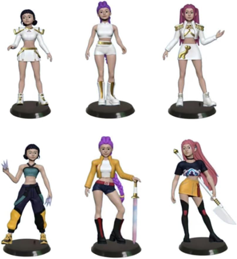 Korean Idol Demon Hunters Cake Toppers, Korean Idol Demon Hunters Mini Figurines Dolls Birthday Party Supplies Car Desktop Birthday Decorations (6)