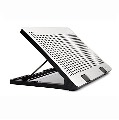 QINQ2 DDSS laptop cooling pad, aluminum alloy notebook radiator, 2 silent fans, LED lights, 4 USB 2.0 ports, 7 adjustable bracket mounting, 2017 models