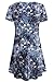 Sixother Womens Tie Dye Tunics Summer Casual Short Sleeves Tops V Neck Blouses, Navy Blue, Size 2XL