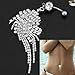 Sunshinesmile Body Piercing Jewelry Crystal Tassel Chain Dangle Navel Belly Button Ring Bar