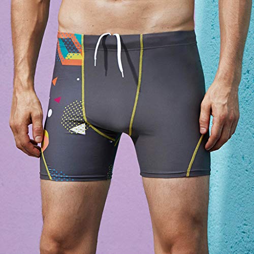 Simayixx Mens Short Swim Trunks with Mesh Lining Quick Dry Boy Board Shorts Swimming Suit Surfing Beach Pants Trouser Gray