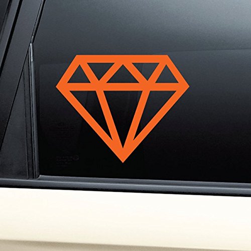 Diamond Vinyl Decal Laptop Car Truck Bumper Window Sticker - Orange