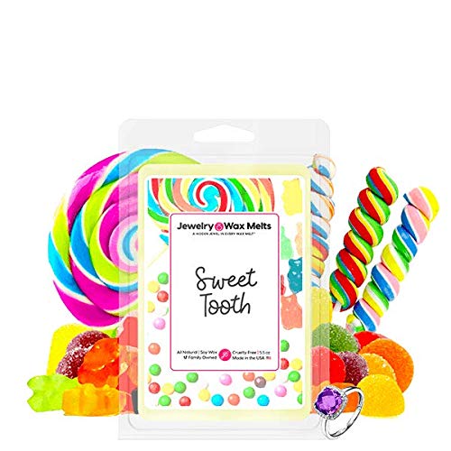 Jewelry Wax Melt | Ring Tart | Jewel Valued at $15 - $7,500 | 21oz Jar Soy Wax | Earrings | Sweet Tooth